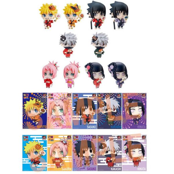 *Set figuras con postales megahouse naruto shippuden petit chara land 10th anniversary