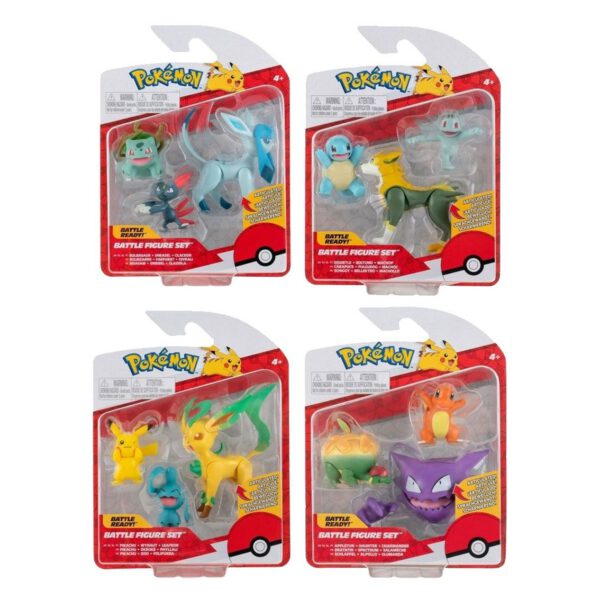 *Pack de 3 fuguras pokemon batalla ola 10 surtido de 4