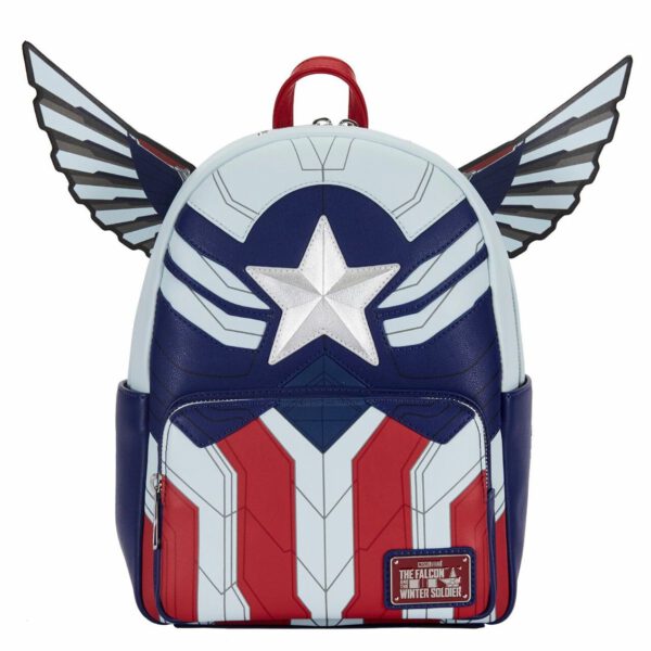 *Mini mochila loungefly marvel falcon capitán américa cosplay