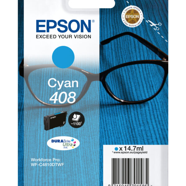 *Cartucho tinta epson 408 cian durabrite ultra ink