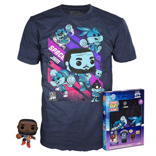 *Pop & tee space jam looney tunes funko lebron james + camiseta pack 10 unidades todas las tallas