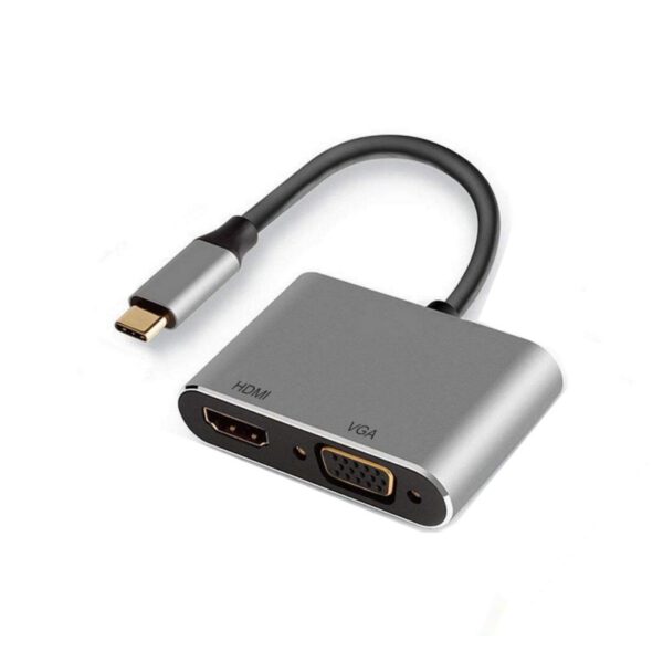 *Adaptador ewent usb tipo c a hdmi 4k  y vga 15cm - macho -  hembra