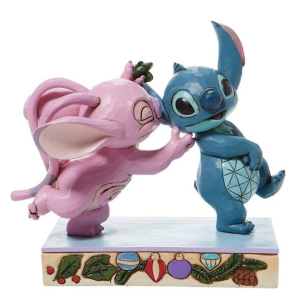 *Figura enesco disney lilo & stitch stitch y angel con muérdago