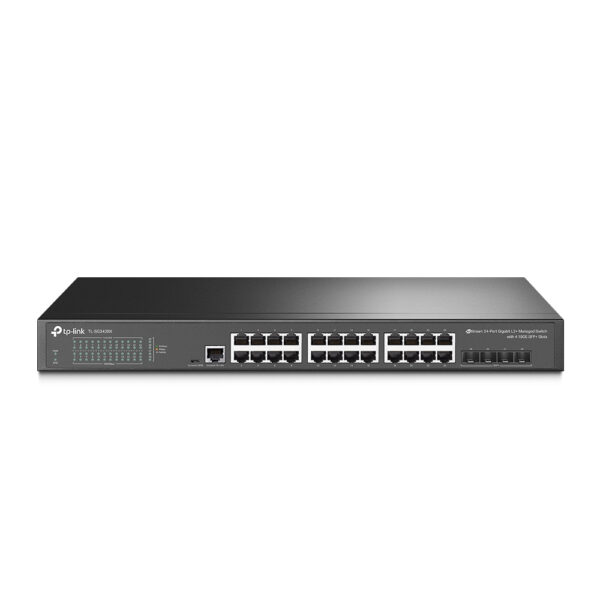 *Switch 24 puertos tp - link 10 - 100 - 1000 + 4 sfp 10g + 1 puerto para consola