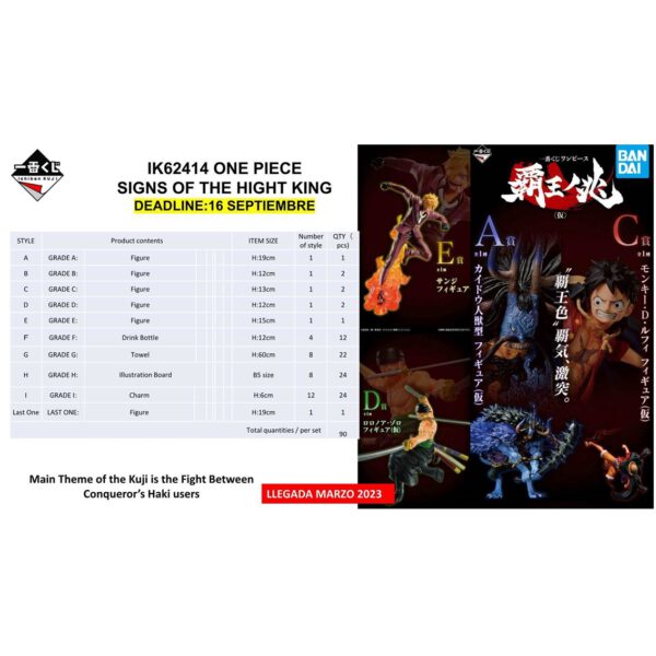 *Ichiban kuji banpresto one piece signs of the hight king