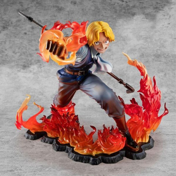 *Figura megahouse one piece sabo fire fist inheritance p.o.p. edicion limitada