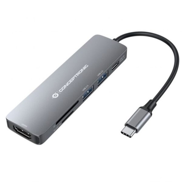 *Adaptador usb - c 6en1 conceptronic donn11 -  hdmi usb 3.0 - lector sd