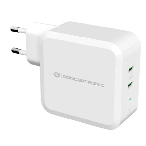 *Cargador conceptronic pd 2 puertos usb - c althea - 100w - blanco