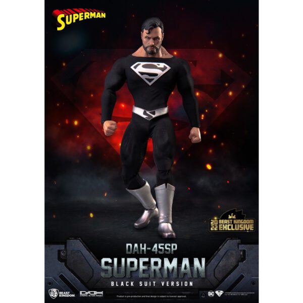 *Figura beast kingdom dc comics superman dynamic8h traje negro especial