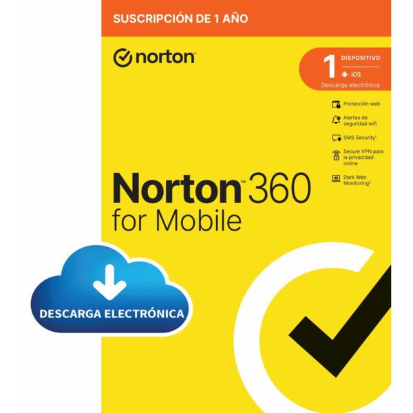 *Antivirus norton 360 mobile español 1 usuario 1 dispositivo 1 año esd electronica rsp drmkey gum ftp