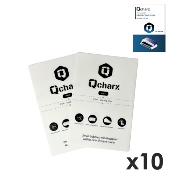 *Laminas de proteccion frontales qcharx hidrogel mate anti huellas  para qx1 lite 10 unidad
