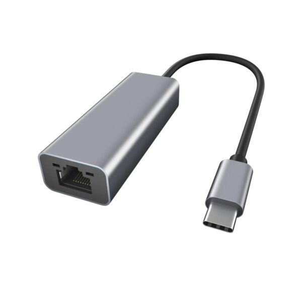 *Adaptador de red ewent usb tipo c macho a rj45 hembra gris