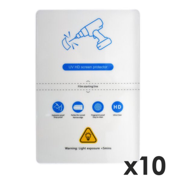 *Laminas de fijacion qcharx hidrogel hd hibrida mediante ultravioleta uv pack 10 ud para qx1