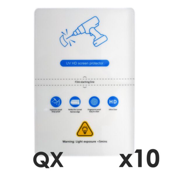 *Laminas de fijacion qcharx hidrogel hd qx hibrida mediante ultravioleta uv pack 10 ud para qx1 lite