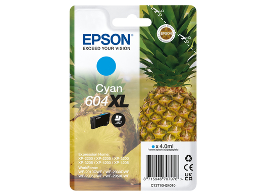 *Cartucho epson 604xl cian c13t10h24010 xp2200 wf - 2910 piña