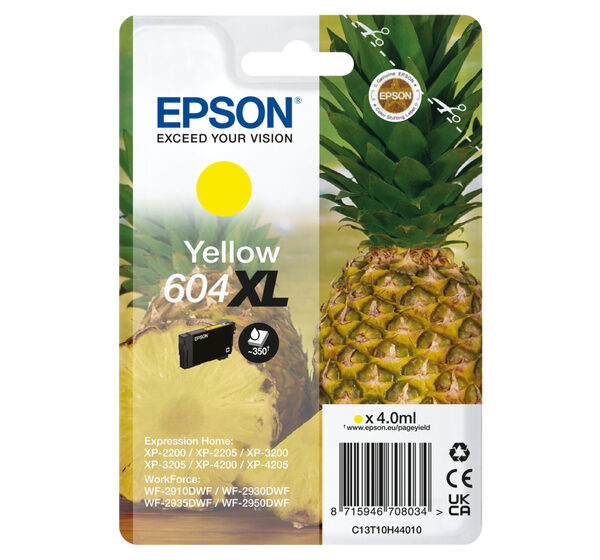*Cartucho epson 604xl amarillo c13t10h44010 xp2200 wf - 2910 piña