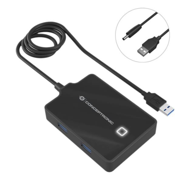 *Hub usb 3.0 conceptronic hubbies11b 4 puertos - cable 90cm