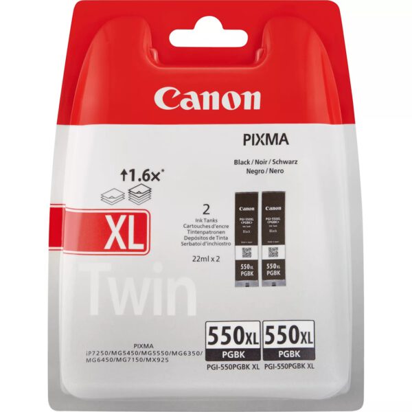 *Pack cartucho tinta canon pgi - 550xl negro 2 uds