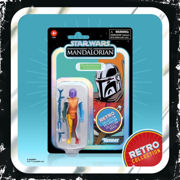 *Figura hasbro star wars retro prototype series -  the mandalorian (modelo aleatorio)