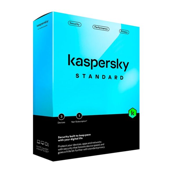 *Antivirus kaspersky standard 3 dispositivos 1 año en caja