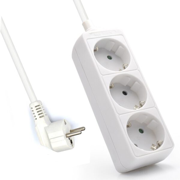 *Regleta ewent 3 tomas shucko y 1.5 metros de cable blanco