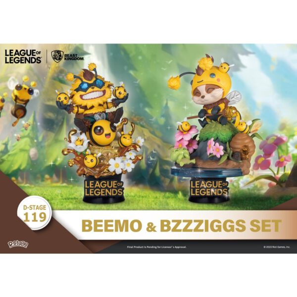 *Set de 2 figuras beast kingdom dstage league of legends beemo y bzzziggs