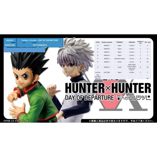 *Ichiban kuji banpresto hunter x hunter day of departure lote 80 articulos loteria japonesa