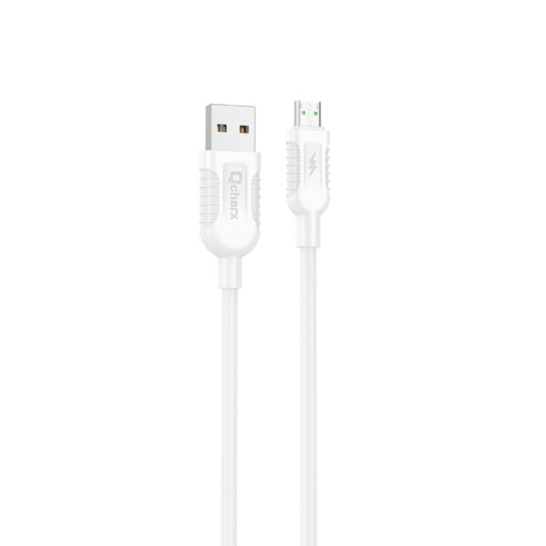 *Cable qcharx athens usb a micro 3a - 1 m - pvc blanco