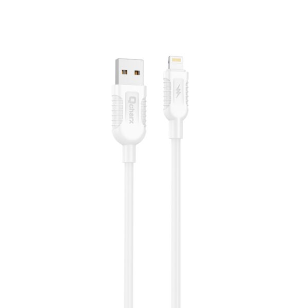 *Cable qcharx athens usb a lightning 3a - 1 m - pvc blanco