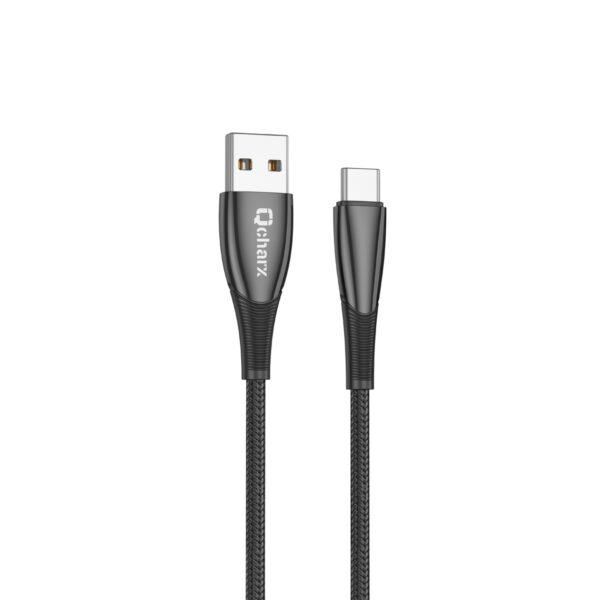 *Cable qcharx berlin usb a tipo c 3a - 1 m - zinc negro cordon grueso tacto suave