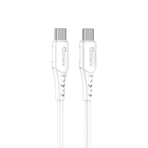 *Cable qcharx sofia tipo c a tipo c 3a 60w - 1 m - pvc blanco