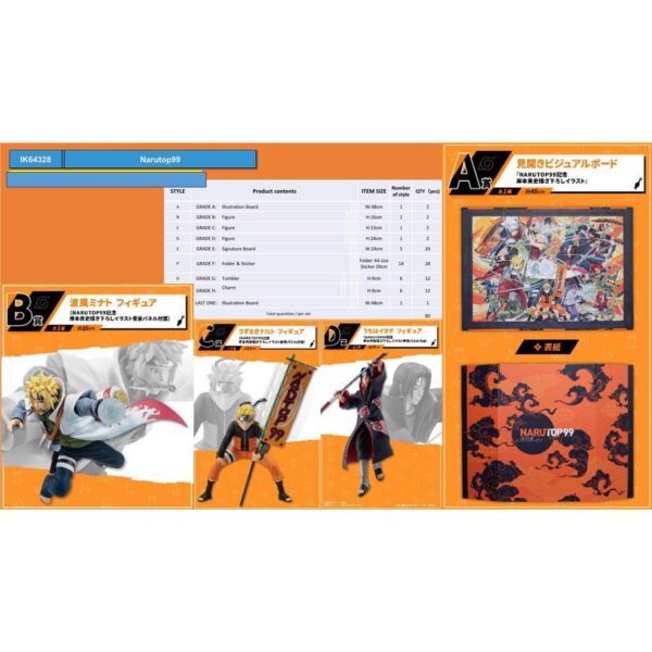 *Ichiban kuji banpresto naruto top 99 lote 80 articulos