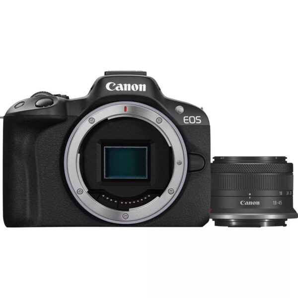 *Camara reflex canon eos r50 black + rf - s 18 - 45 f4.5 - 6.3 is stm 24.2mpx negro