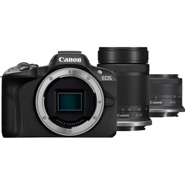 *Camara reflex canon eos r50 bk + rf - s 18 - 45 is stm+rf - s 55 - 210 is stm 24.2mpx negro