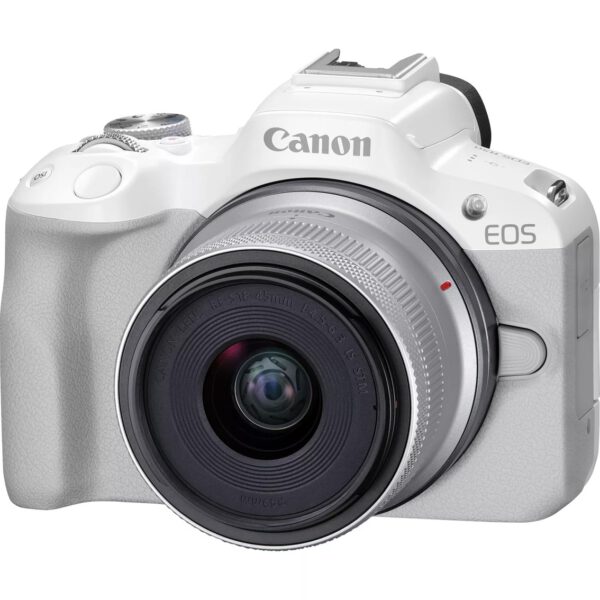 *Camara reflex canon eos r50 black + rf - s 18 - 45 f4.5 - 6.3 is stm 24.2mpx blanco
