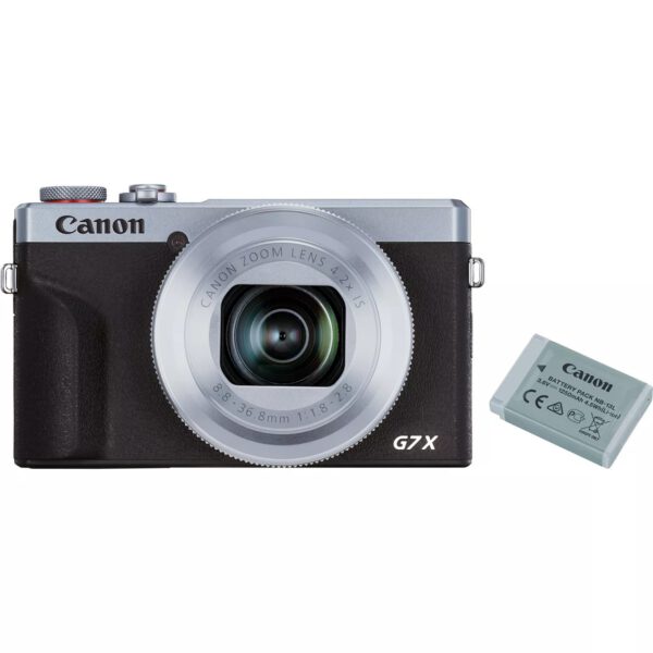 *Camara digital canon powershot g7 x mark iii bk battery kit 20.1mpx plata