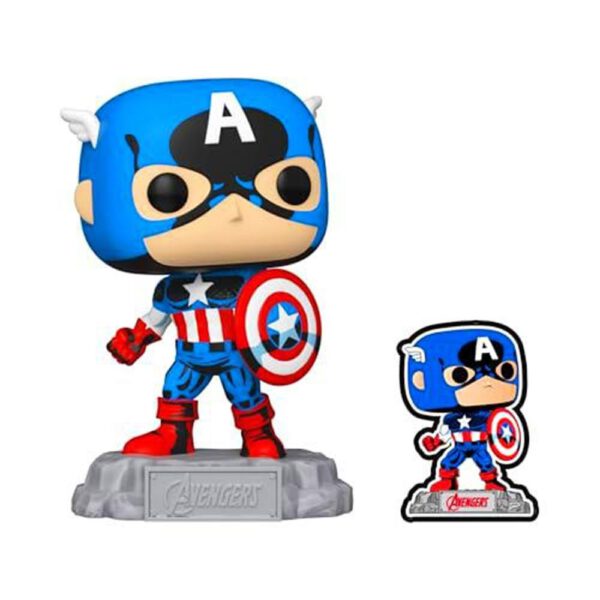 *Funko pop marvel a60 - comic capitan america con pin