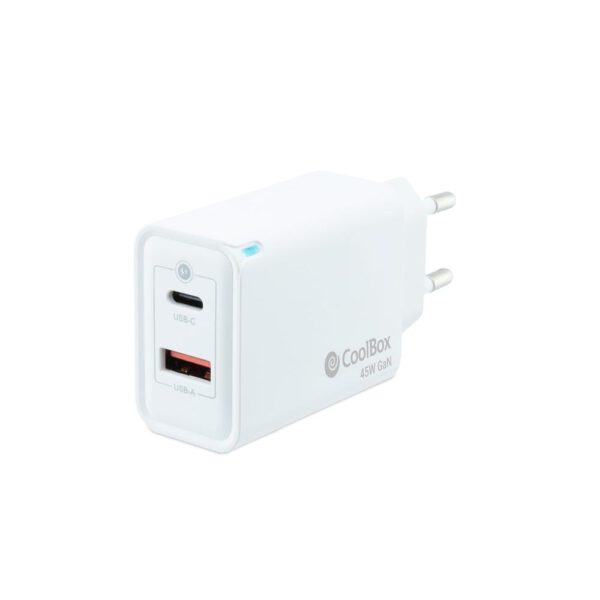 *Cargador usb de pared coolbox 45w usb tipo a - usb tipo c