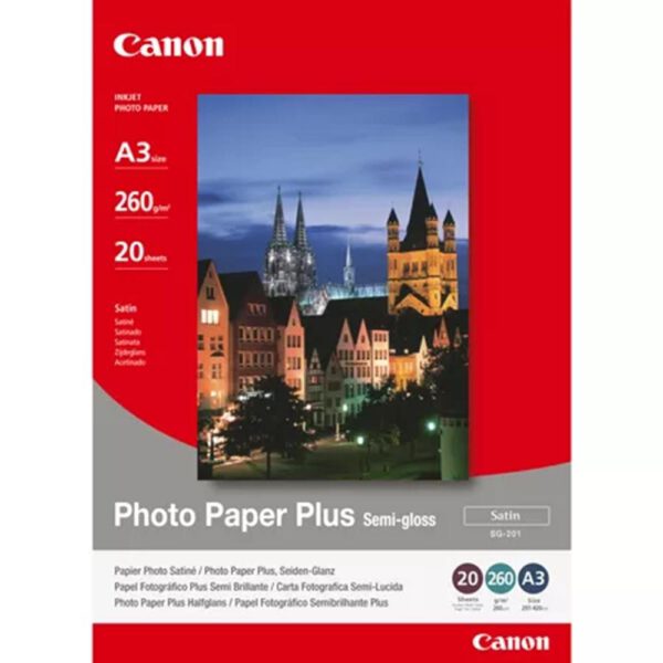 *Papel fotografico semibrillante para inyeccion tinta canon sg - 201 a3 -  20 hojas