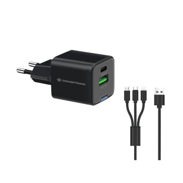 *Cargador de pared conceptronic althea16b 33w + cable usb 3.0 3 en 1