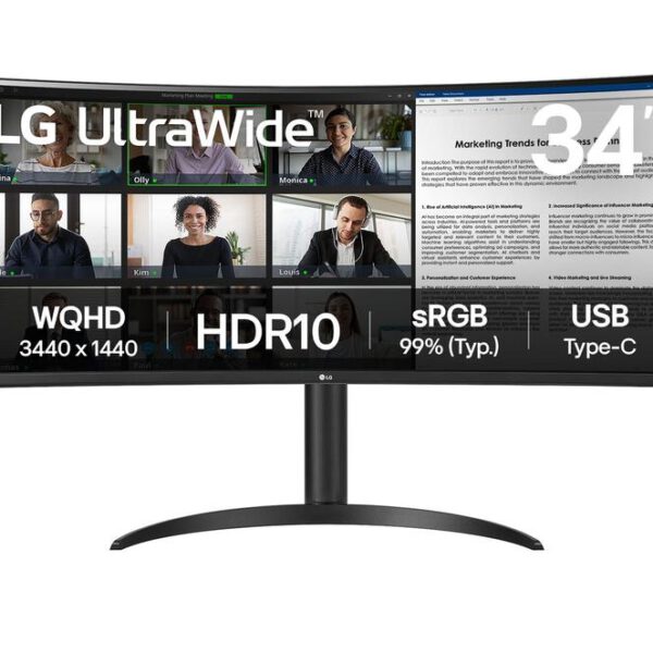 *Curvo lg 34wr50qk 34 pulgadas 3440 x 1440 5ms hdmi displayport