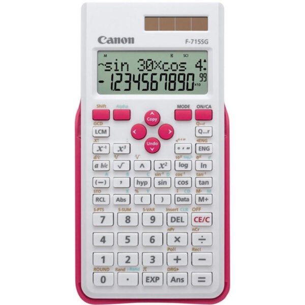 *Calculadora canon cientifica f - 715sg dbl blanco y fucsia 12 digitos