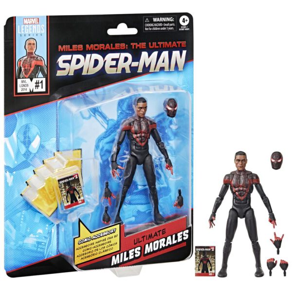 *Figura hasbro marvel legends miles morales: the ultimate spider - man mini comics ultimate miles