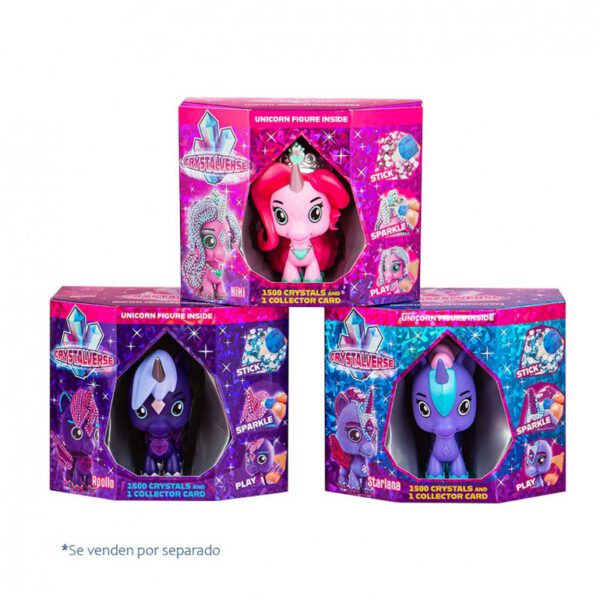 *Figura unicornio crystalverse classic 1 unidad aleatoria