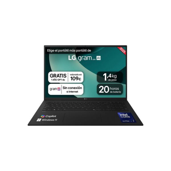 *Portatil lg gram  17z90t - g intel core ultra 7 255h 32gb ssd1tb w11 17 pulgadas