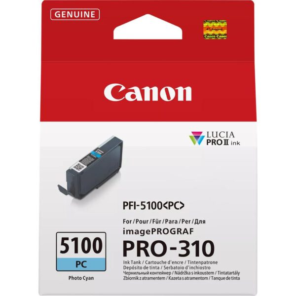 *Cartucho tinta canon pfi - 5100pc cian photo