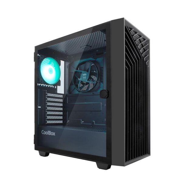 *Caja ordenador gaming coolbox ga300 grid line atx argb cristal templado negro