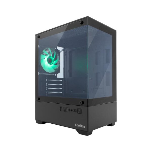 *Caja ordenador gaming coolbox gm200 vision lite matx argb cristal templado negra