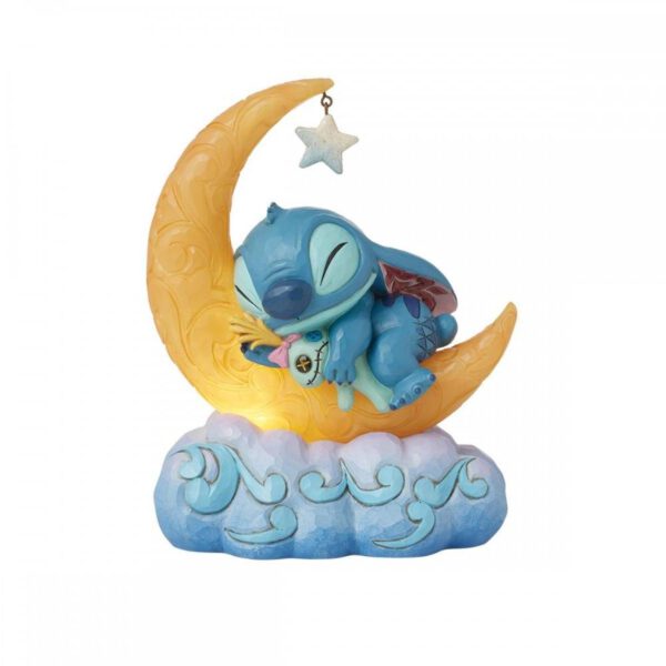 *Figura luminosa enesco disney stitch y scrump en la luna