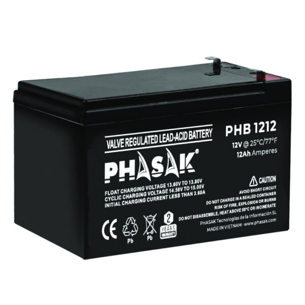 *Bateria phasak phb 1212 compatible para sais 12ah 12v acido - plomo
